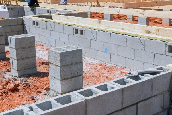 Cement Block Installation in Webster